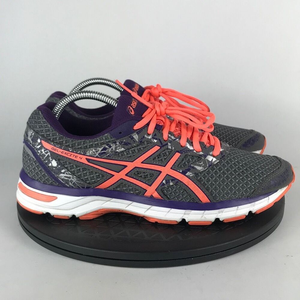 Asics Gel-Excite 4 Gray/Orange Athletic Running Shoes T6E8N Women’s Size 9.5 - Picture 4 of 12